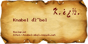 Knabel Ábel névjegykártya