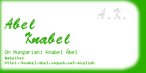abel knabel business card